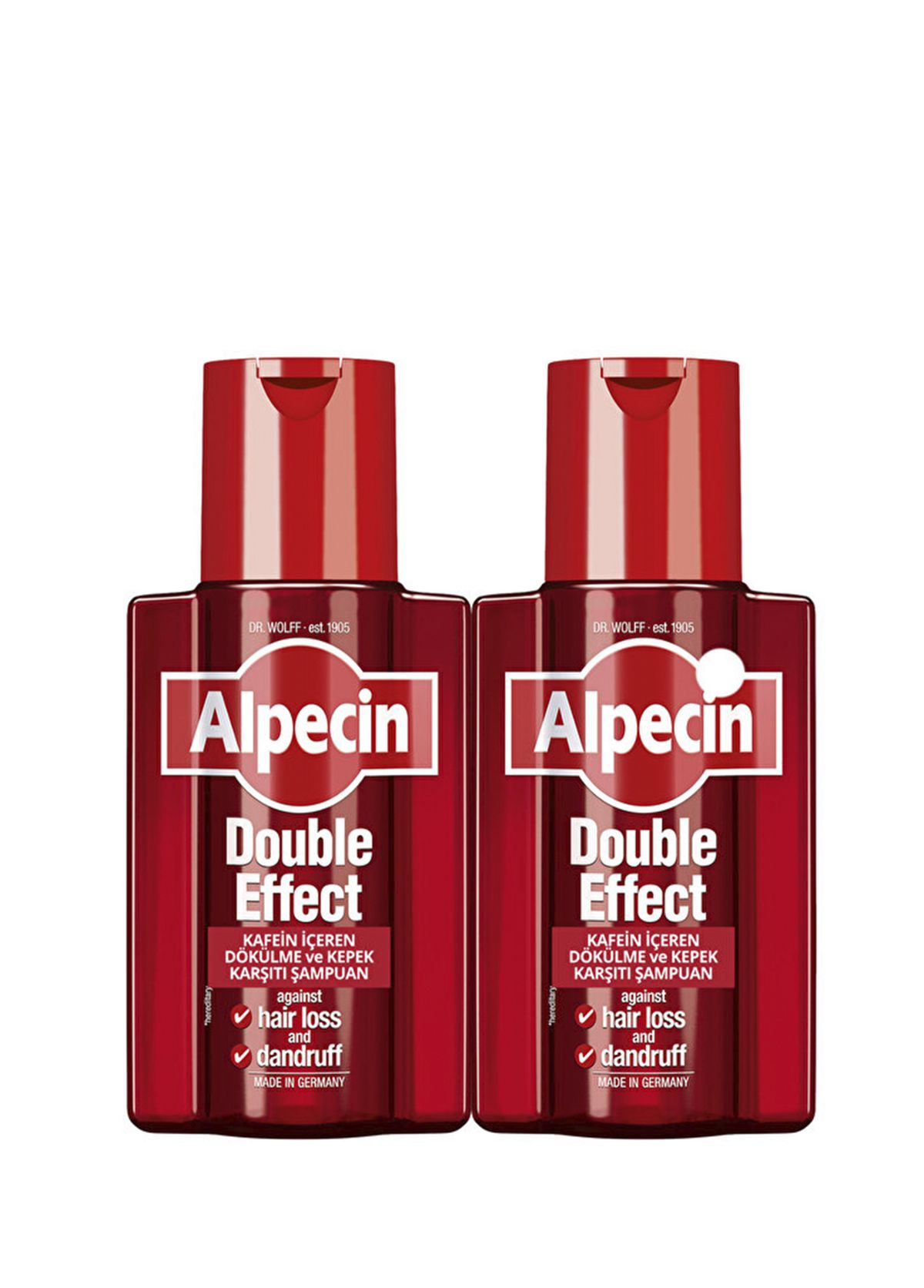 Alpecin Double Effect Kafeinli Dökülme ve Kepek Karşıtı 2'li Şampuan 200 ml - 1