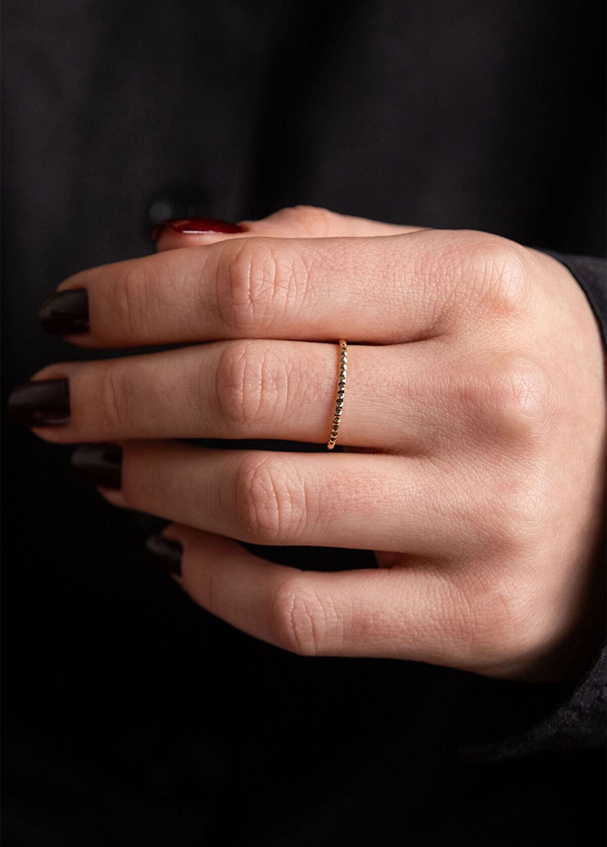 Safir Mücevher Pıtırcık Beşgen 14 Ayar Altın Kadın Yüzük - 3