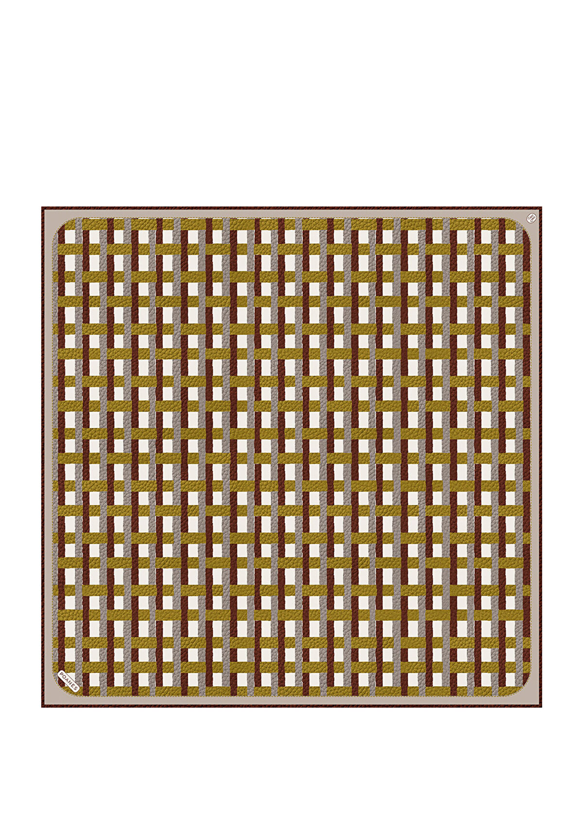 Poanes Patterned Leather Knit Twill Silk Women's Scarf - 1