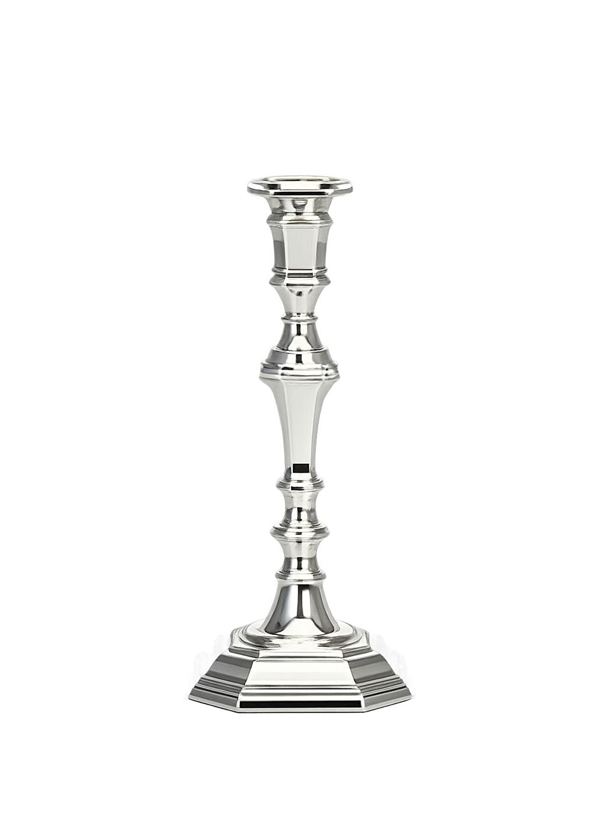 Hermann Bauer Silver Octagonal Candlestick 25 cm - 1