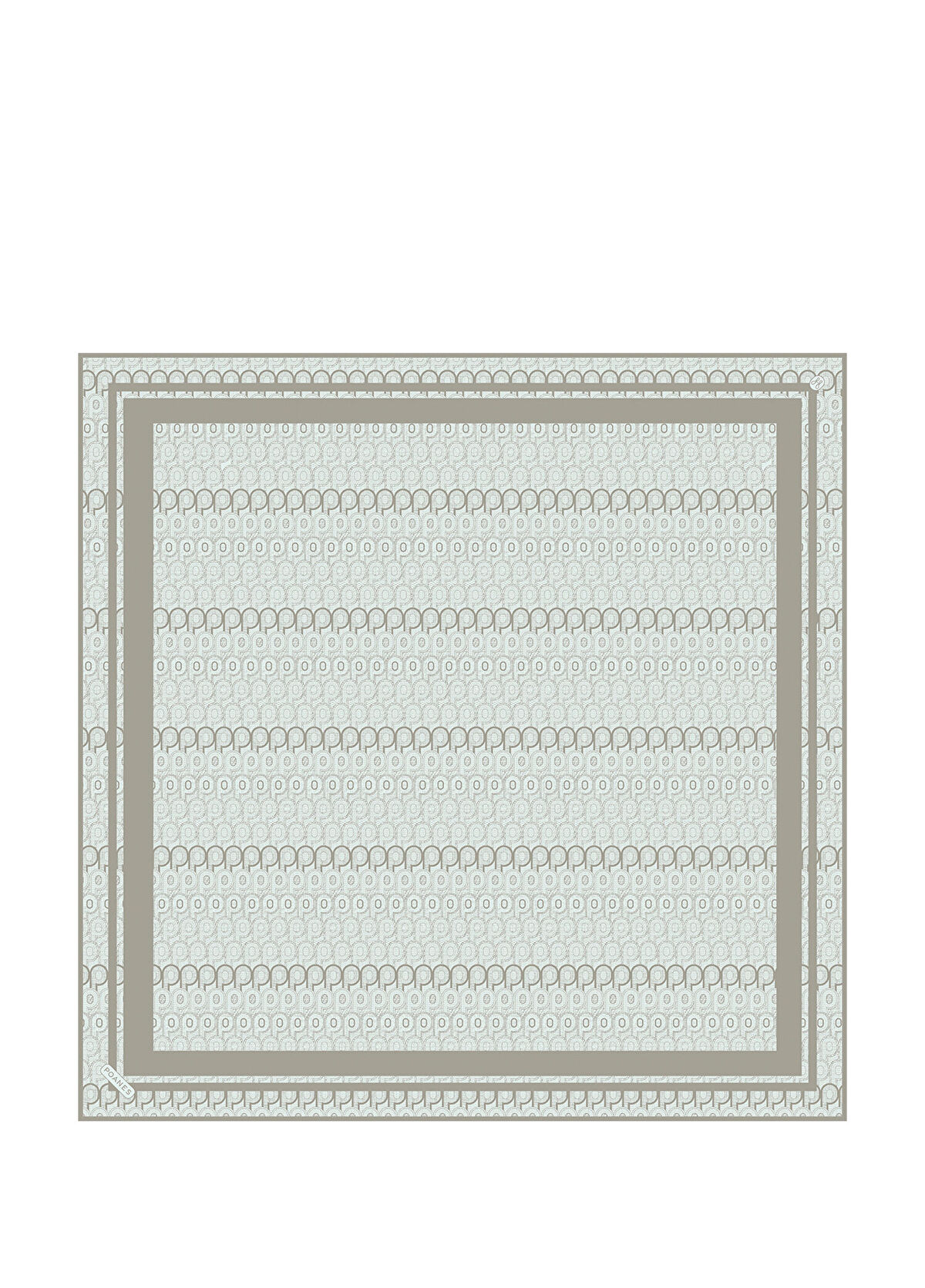 Poanes Monogram Patterned Twill Silk Women's Scarf - 1