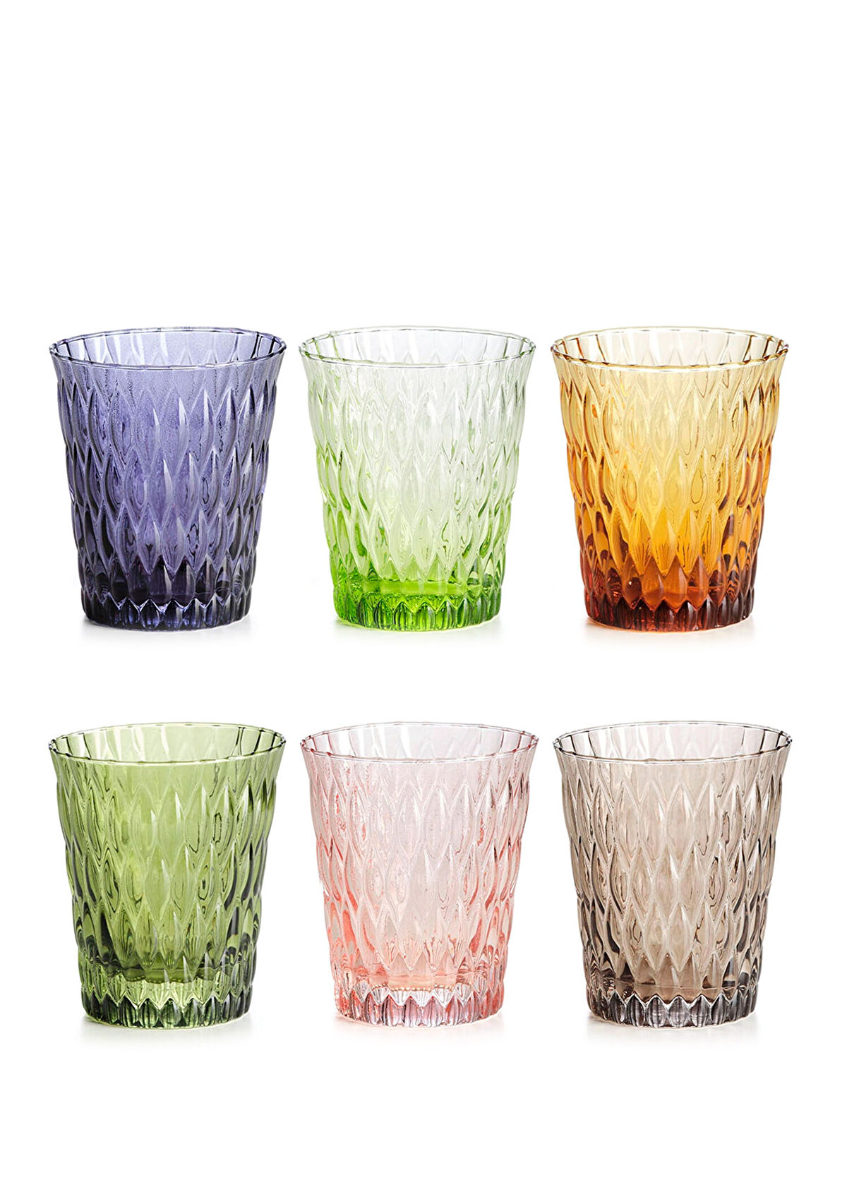 I.V.V Loto Colored Glass Set of 6 Water Glasses - 1