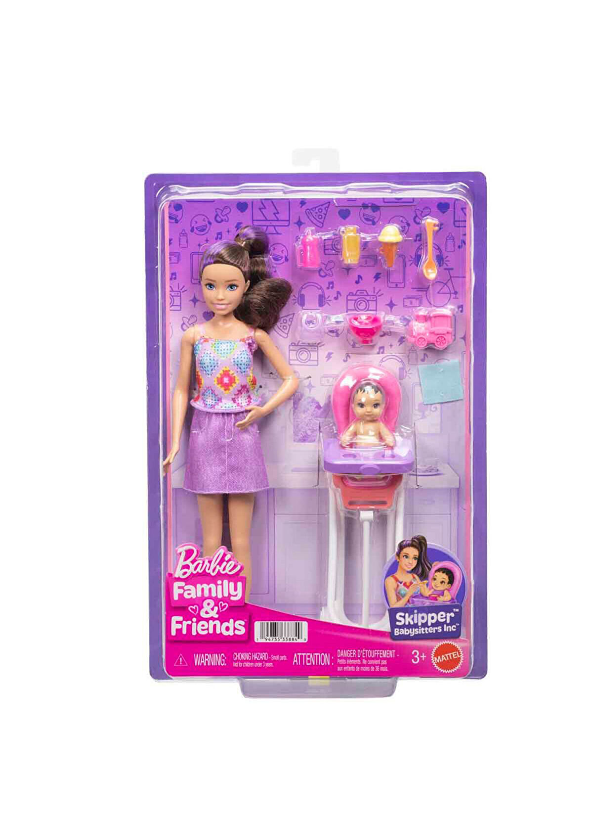 Barbie Bebek Bakıcısı Skipper Mama Sandalyeli Oyun Seti JJB44 - 3