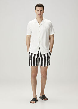 Siyah Beyaz Çizgili Mayo