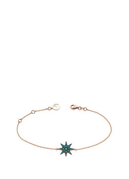 Venüs Star Kadın Mavi Pırlanta Altın Bileklik