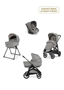 Aptica Glam Platinum Grey Stantlı 4'lü Seyahat Sistem Bebek Arabası