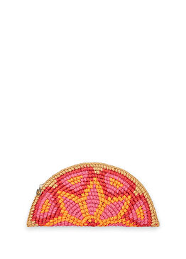 Adelie Pop Desenli Kadın Rafya El Portföyü