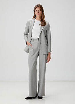 Gri Geniş Paça Pantolon