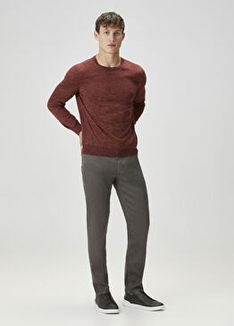 Kahverengi Keten Jean Pantolon