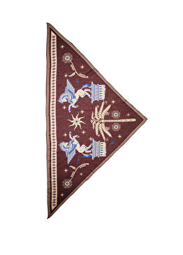 Pilgrim Bordo Kadın Keten Şal