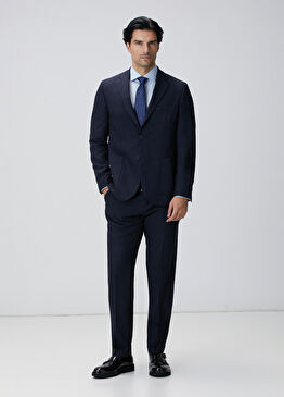 Lacivert Jakarlı Takım Elbise