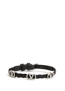 Siyah Kadın Deri Bileklik