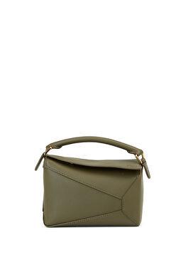 Puzzle Edge Mini Koyu Haki Kadın Deri Çanta