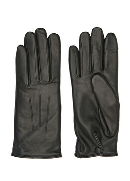 Slima Siyah Kadın Deri Eldiven