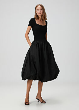 Rubble Siyah Midi Elbise