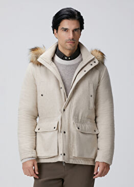 Taş Yün Kaşmir Karışımlı Casual Kaban