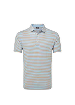 Balance Stripe Lisle Blue Jay Mavi Çizgili Kısa Kollu Erkek Golf T-Shirt 