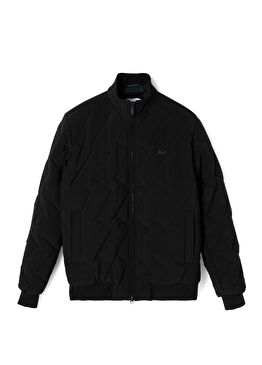 Siyah Dik Yaka Kapitone Erkek Mont