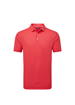 Stretch Pique Solid Hibiscus Narçiçeği Kısa Kollu Erkek Golf T-Shirt 