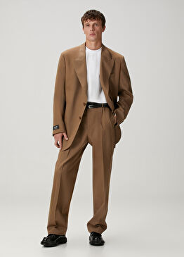 Kamel Oversized Yün Takım Elbise