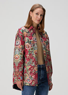 Bordo Desenli Ceket