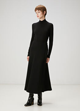 Siyah Midi Krep Etek