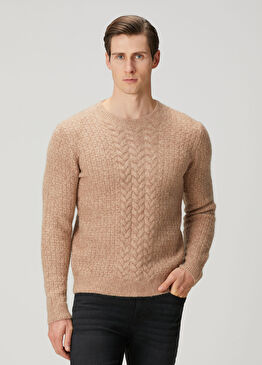 Açık Kahverengi Yün Kazak