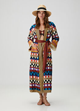 Puantiyeli İpek Kimono