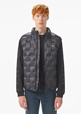 Siyah Kapitone Dik Yaka Erkek Yelek