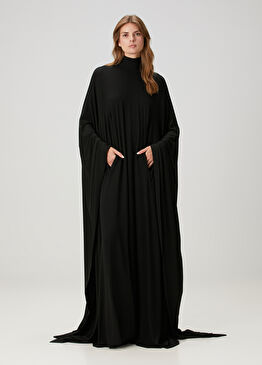 Siyah Oversize Maksi Abiye Elbise