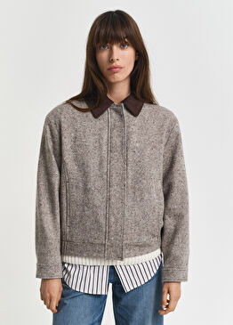 Kahverengi Yün Regular Fit Kadın Ceket