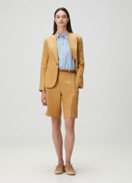Bej Keten Şort
