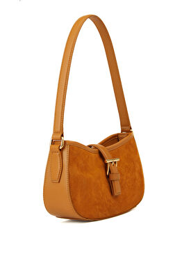 T-Bar Açık Kahverengi Kadın Deri Çanta
