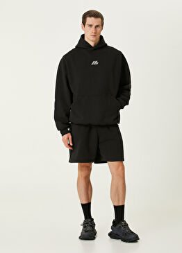 Siyah Logo Detaylı Bermuda