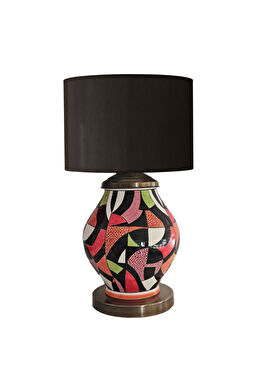 Jeff Kahverengi El Yapımı Seramik Abajur