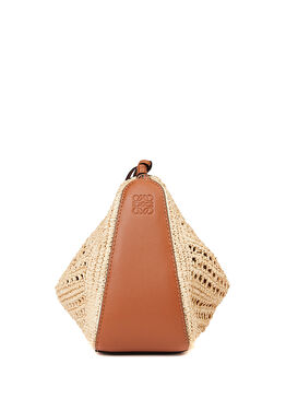 Mini Hammock Bej Kahve Kadın Rafya Çanta