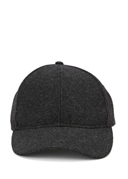 Gri Yün Karışımlı Erkek Şapka