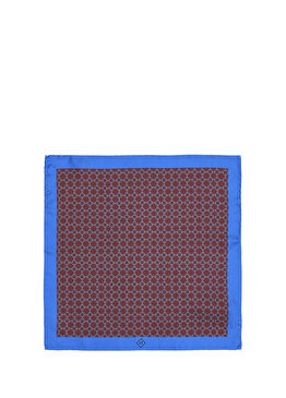 Bordo Geometrik Desenli İpek Poşet Mendil