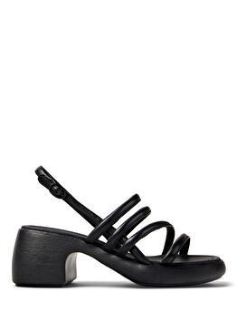 Thelma Siyah Deri Kadın Topuklu Sandalet K201723-001