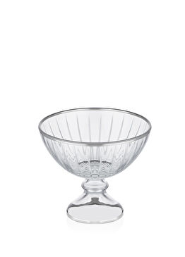 Accademia Platin Yaldızlı Ayaklı Cam Kase