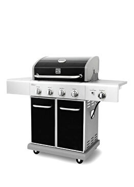 Siyah Metal 4 Ocaklı Gazlı Barbekü