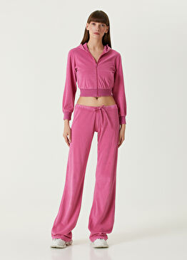 Pembe Kadife Eşofman Altı