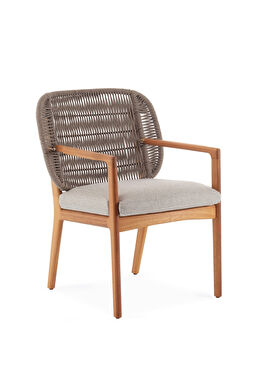 Avend İroko Ağacı Gri Bahçe Sandalyesi