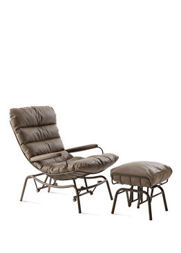 Yeke Vizon Deri Puflu Sallanır Tv Koltuğu