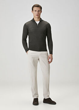 Caracciolo Bej Beli Kordonlu Pantolon