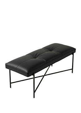 Vax Suni Deri ve Metal İskelet Siyah Bench