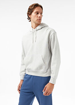 Gri Kapüşonlu Erkek Sweatshirt
