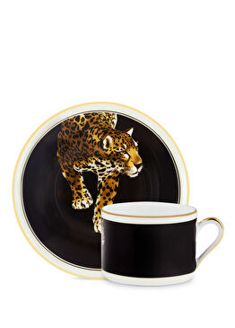 Leopar Baskılı Porselen Çay Fincanı