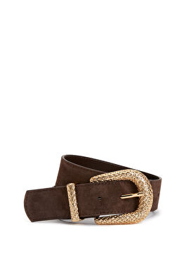 Koyu Kahverengi Kadın Deri Kemer