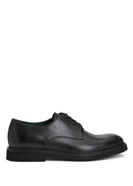 Siyah Saraç Detaylı Erkek Deri Ayakkabı